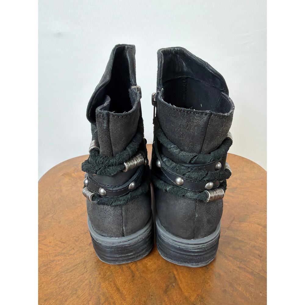 NWT OTBT Black Beaded Wrapped Leather Zip Boots Size 10 - Picture 5 of 8